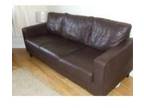 chocolate brown leather sofa. excellent condition 3....